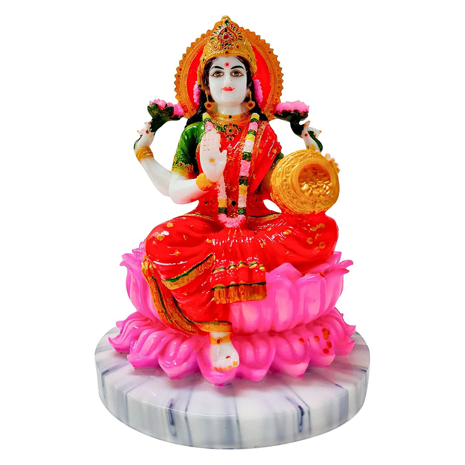 Marble Dust Goddess Maa Mata Laxmi Lakshmi Idol Statue Figurine 13 inches