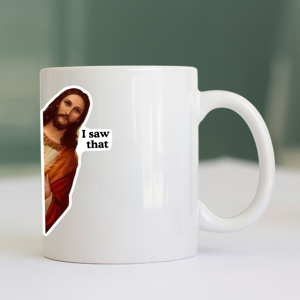 25pc Jesus Stickers « I Saw that » Viral Meme Waterproof Vinyl Laminated NEW 1.5&Prime;