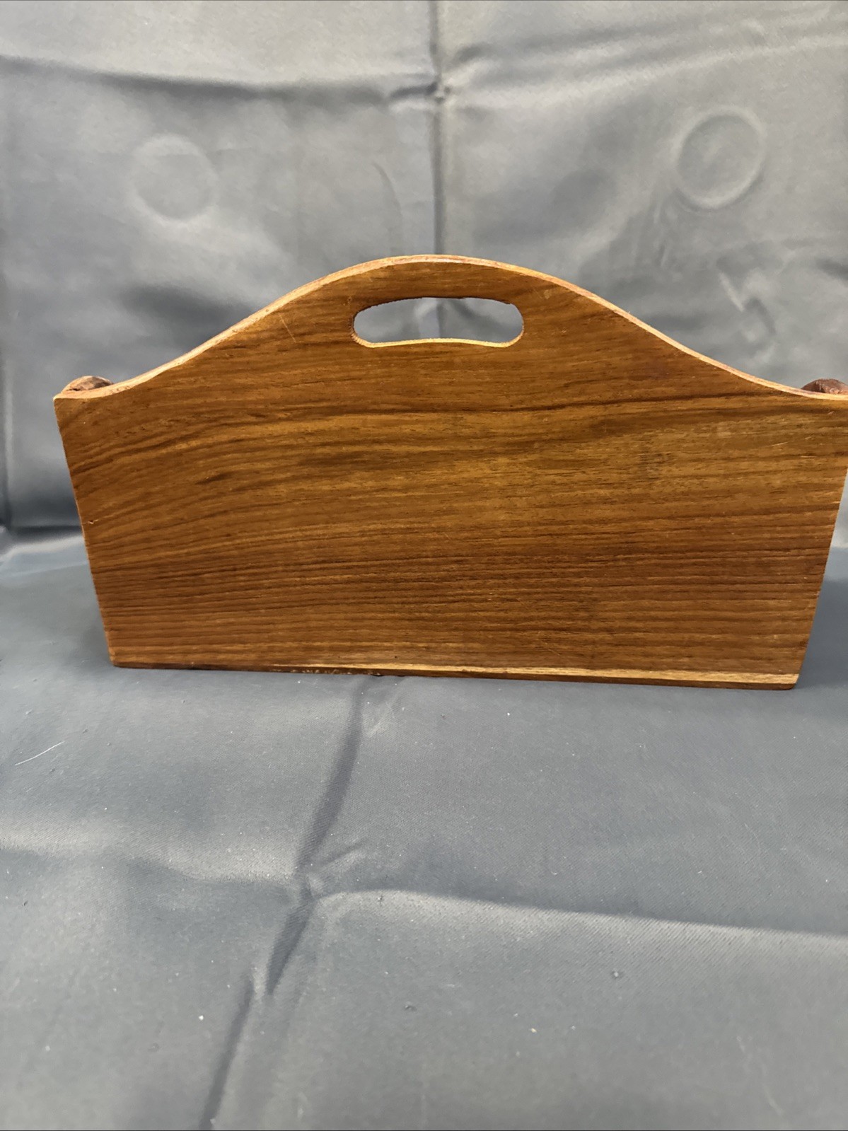 Vintage • Wood • 3-Compartment • Brown w/Gold Accents • Freestanding Mail Holder
