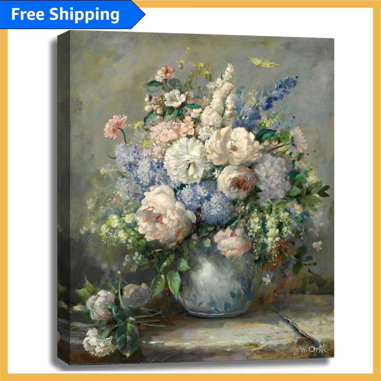 Elegant Spring Bouquet Canvas Print – Renoir 12×16 Floral Art for All Occasions