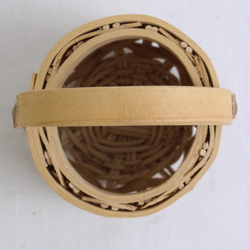 Handmade Solid Beige Color Mini/Small Oval Woven Baskets 2.25&Prime; x 3.25&Prime; x 3.25&Prime;