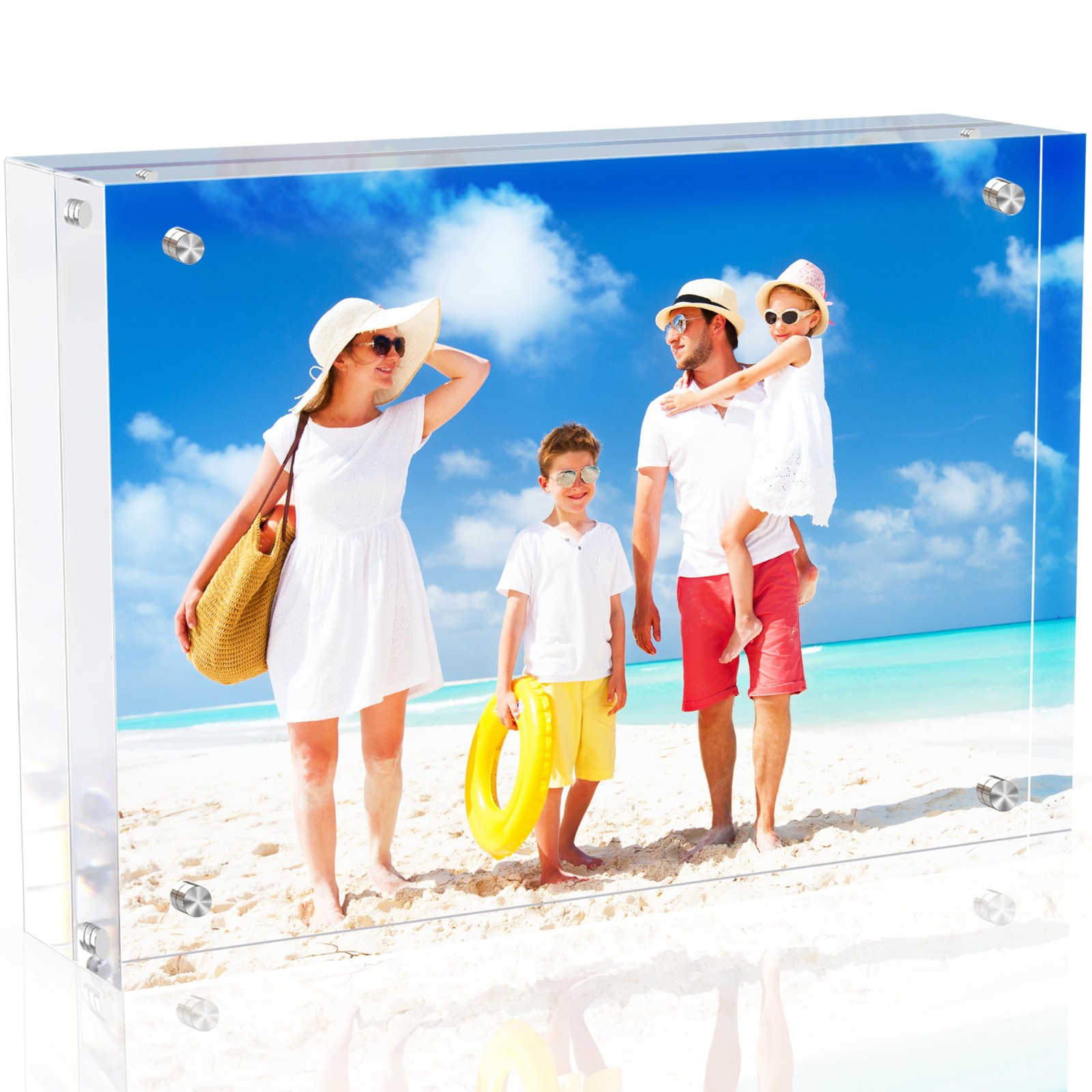 4×6 Inches Acrylic Picture Frames 1 Pack, Double Sided Magnetic Photo Frames,…