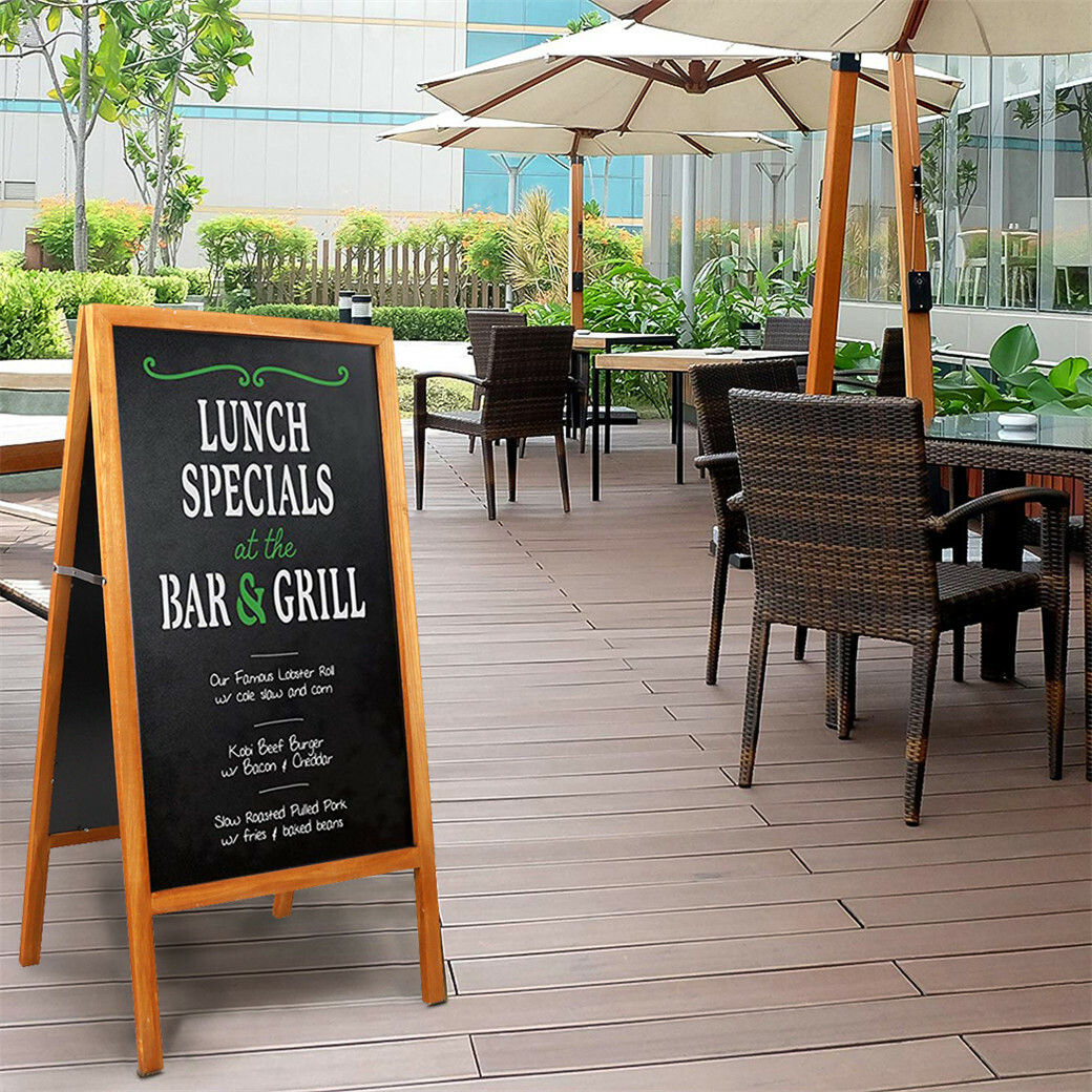 Large Outdoor Double Side Sidewalk Wooden A Frame Chalkboard Magnetic Sign Board
