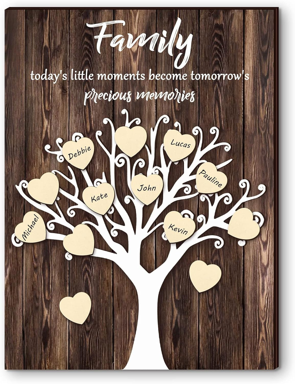 3D Family Tree Wall Decor Gifts Names Sign DIY Family Tree Wooden House