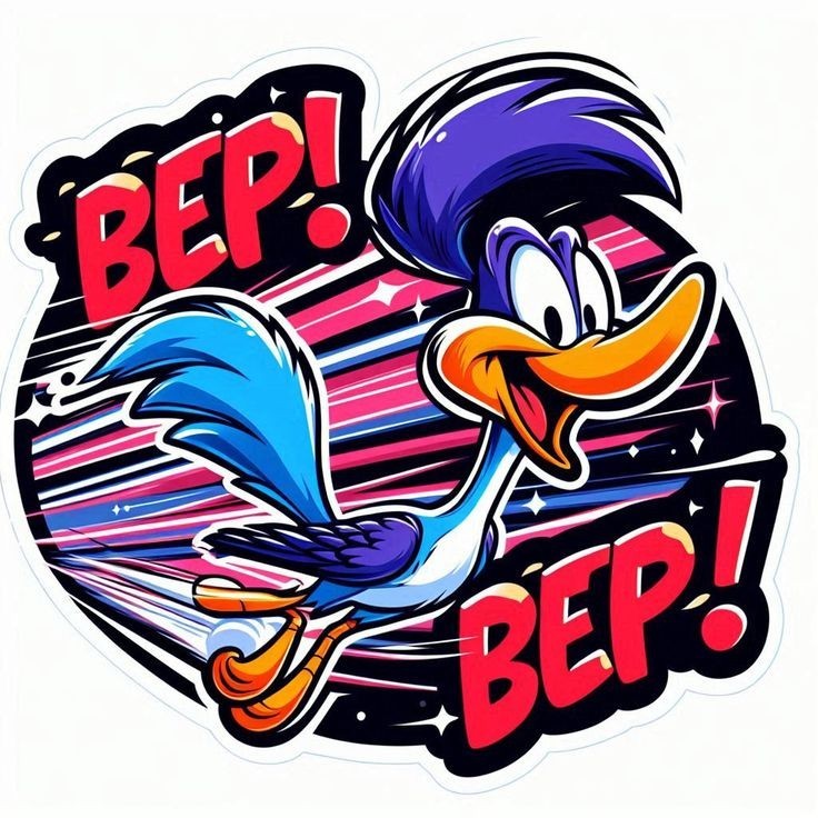 Roadrunner Beep Beep Decal Sticker Car Truck Wall Mirror Phone Tumbler Bumper