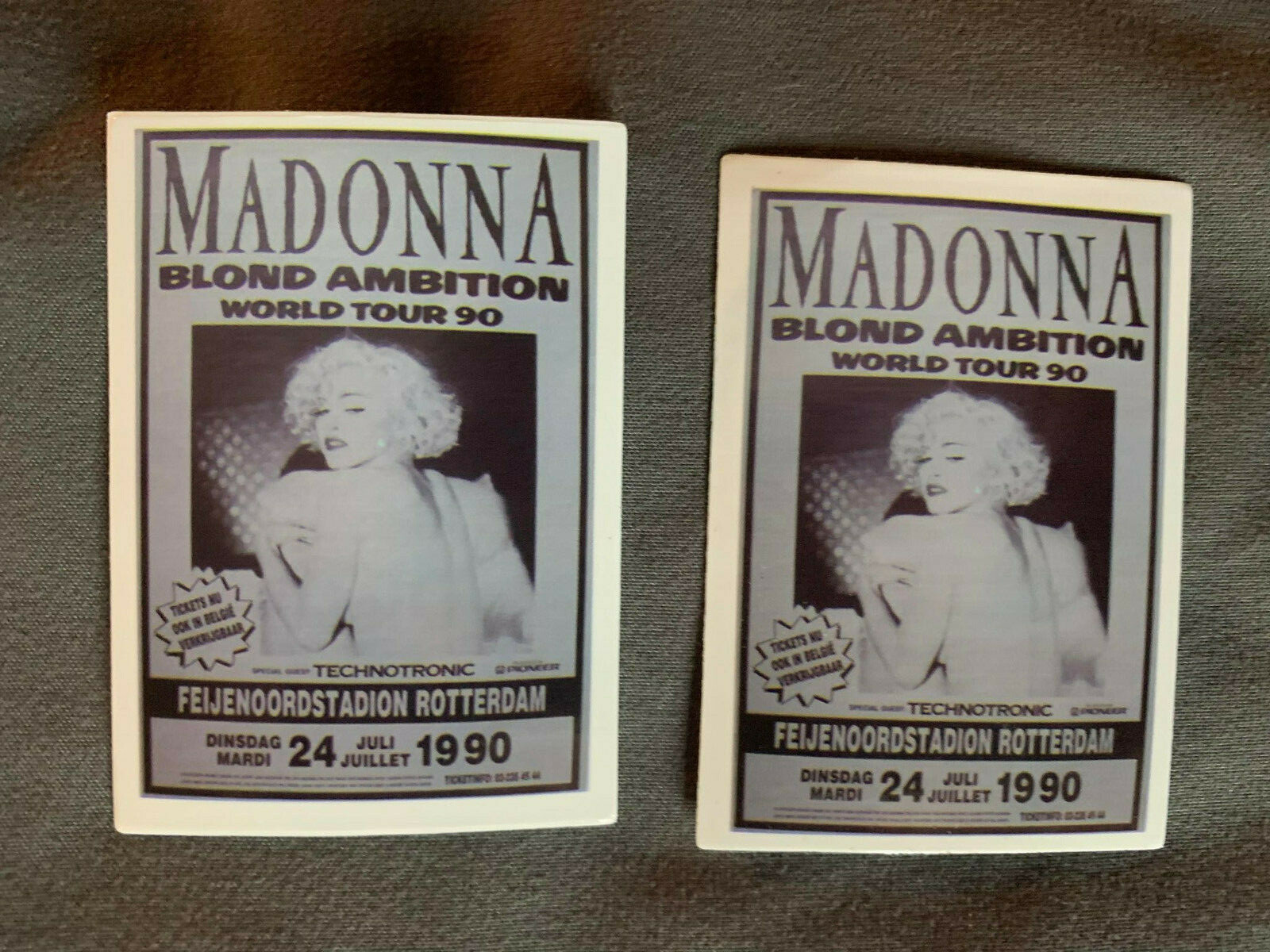 Lot (2) MADONNA 1 3/4&Prime; x 2 1/2&Prime; Band Photo STICKERS Fast! FREE SHIP!