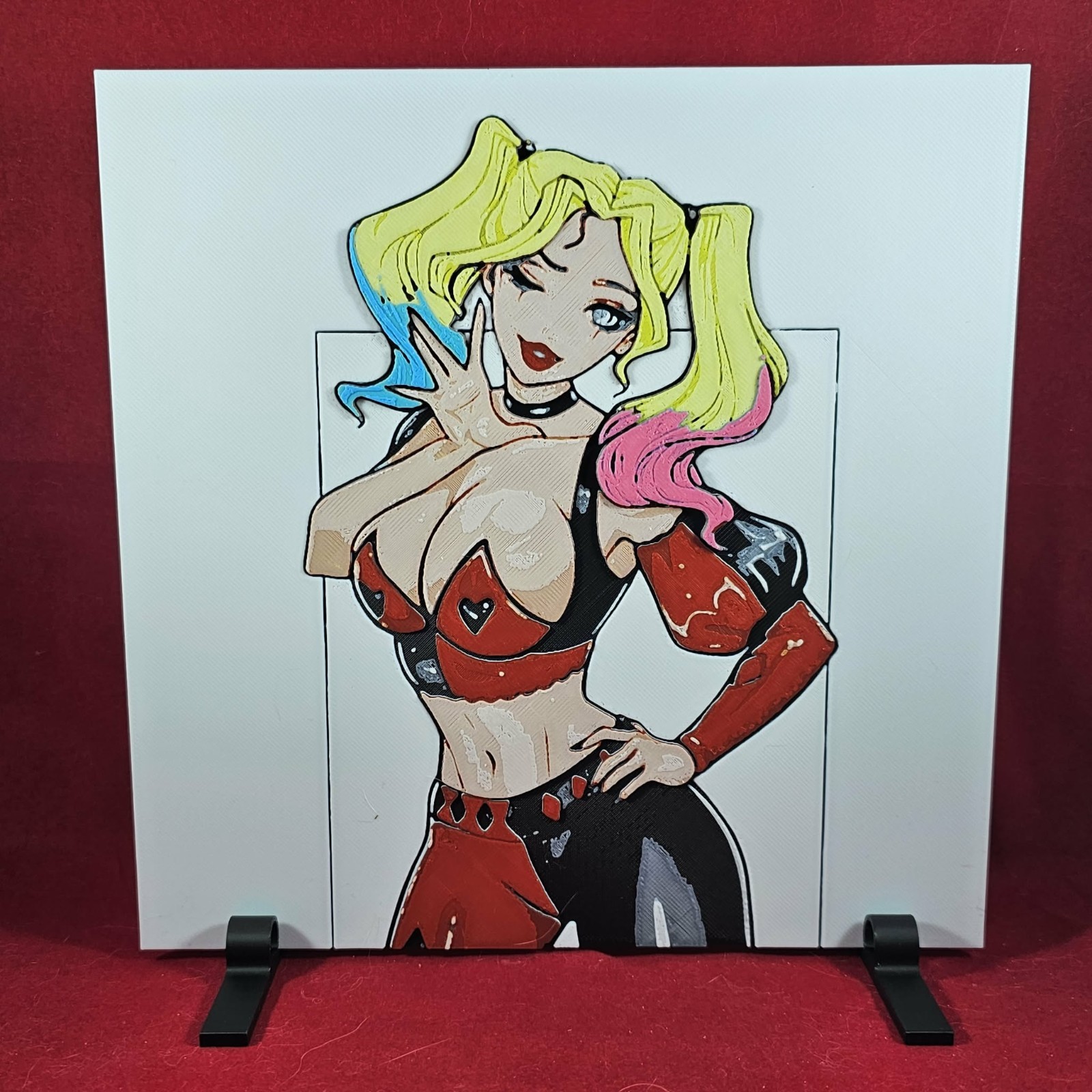 Playful Rebel Girl 3D Wall Art 8×8 Comic Inspired Pop Character Decor