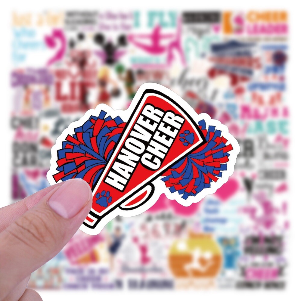50 PCS Cheer Stickers Dancing Cheerleader Decals Laptop Hydro Yeti Free Shipping