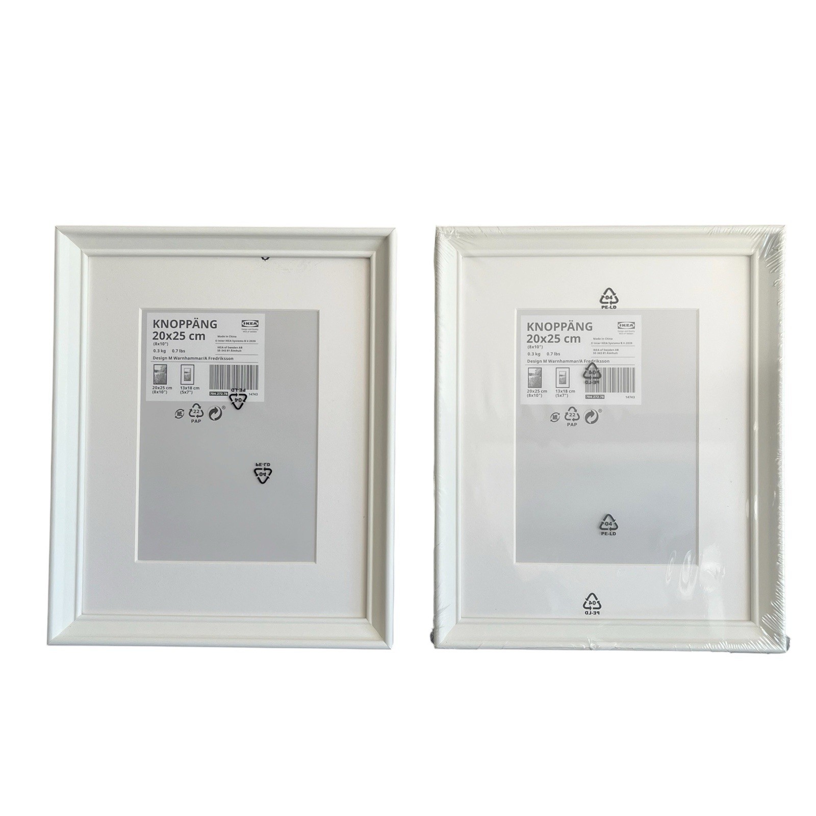 Ikea Knoppang Rectangular Frame Set Of 2 White 8 X 10 Inch 704.272.78