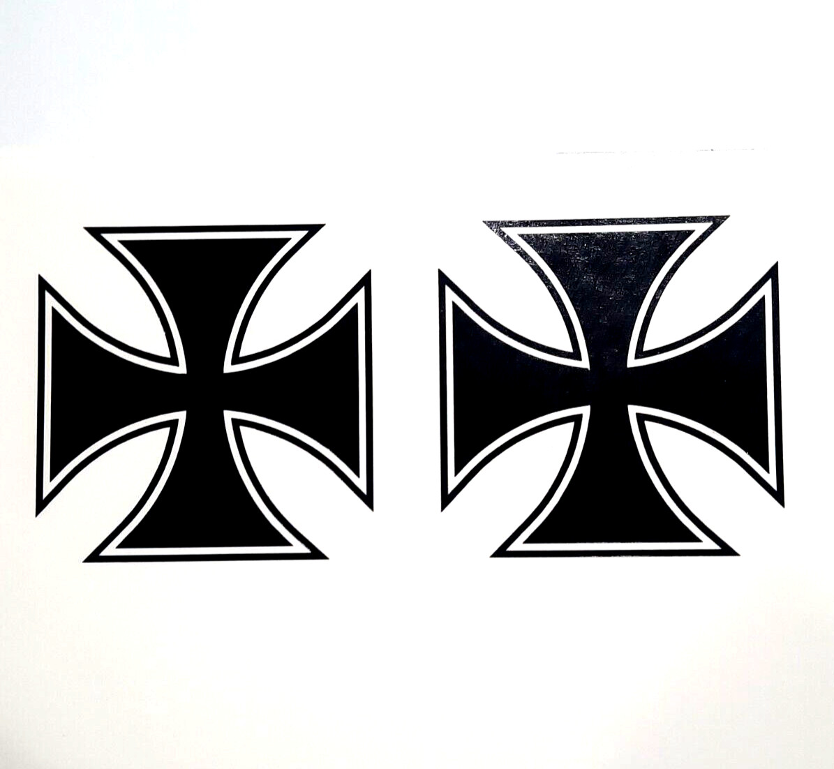German Maltese Iron Cross Decals – Set of 2 – 2&Prime; Tall – Select Color