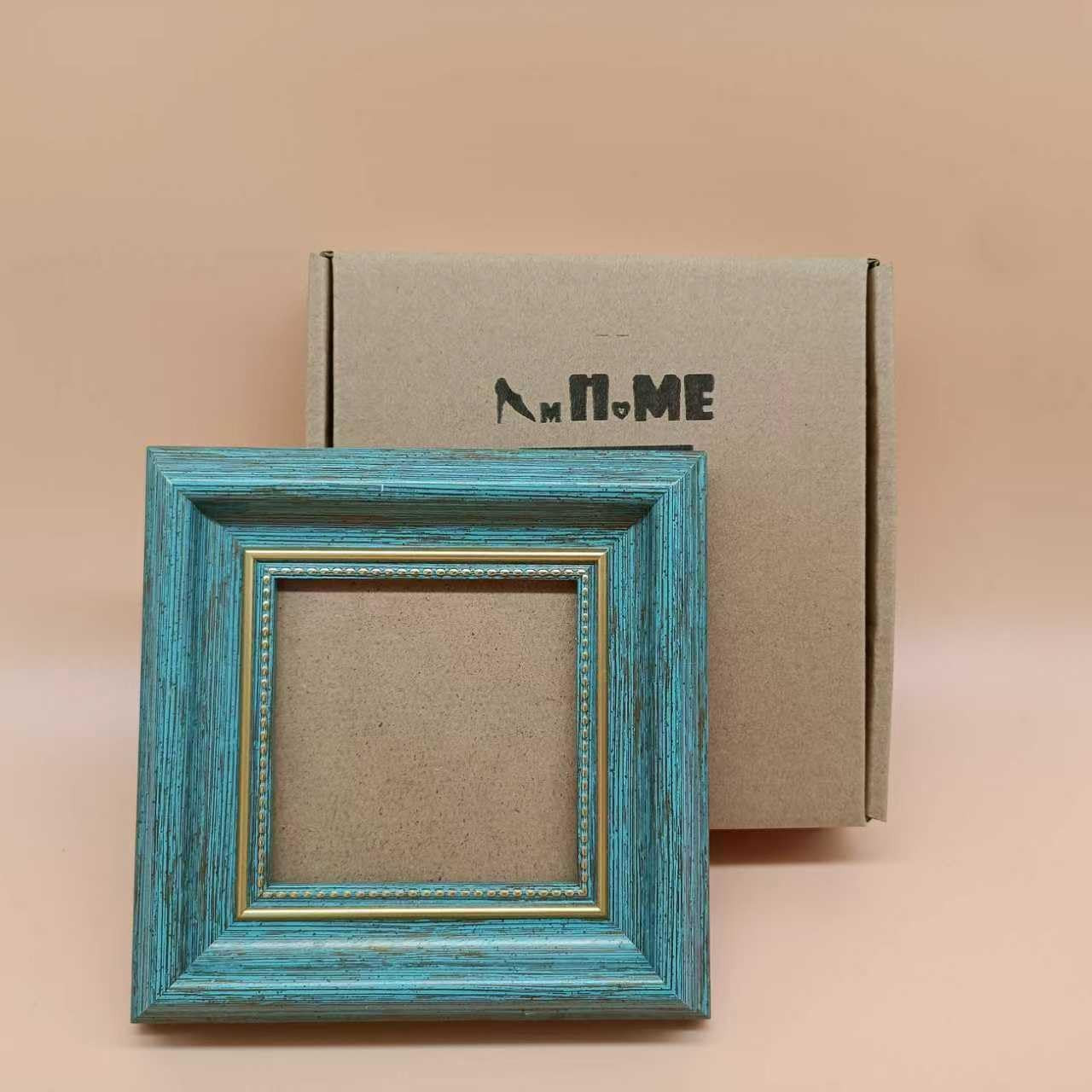 4X4 Photo Frame Blue Picture Frame Desktop Display Mount on the Wall.Plexiglass