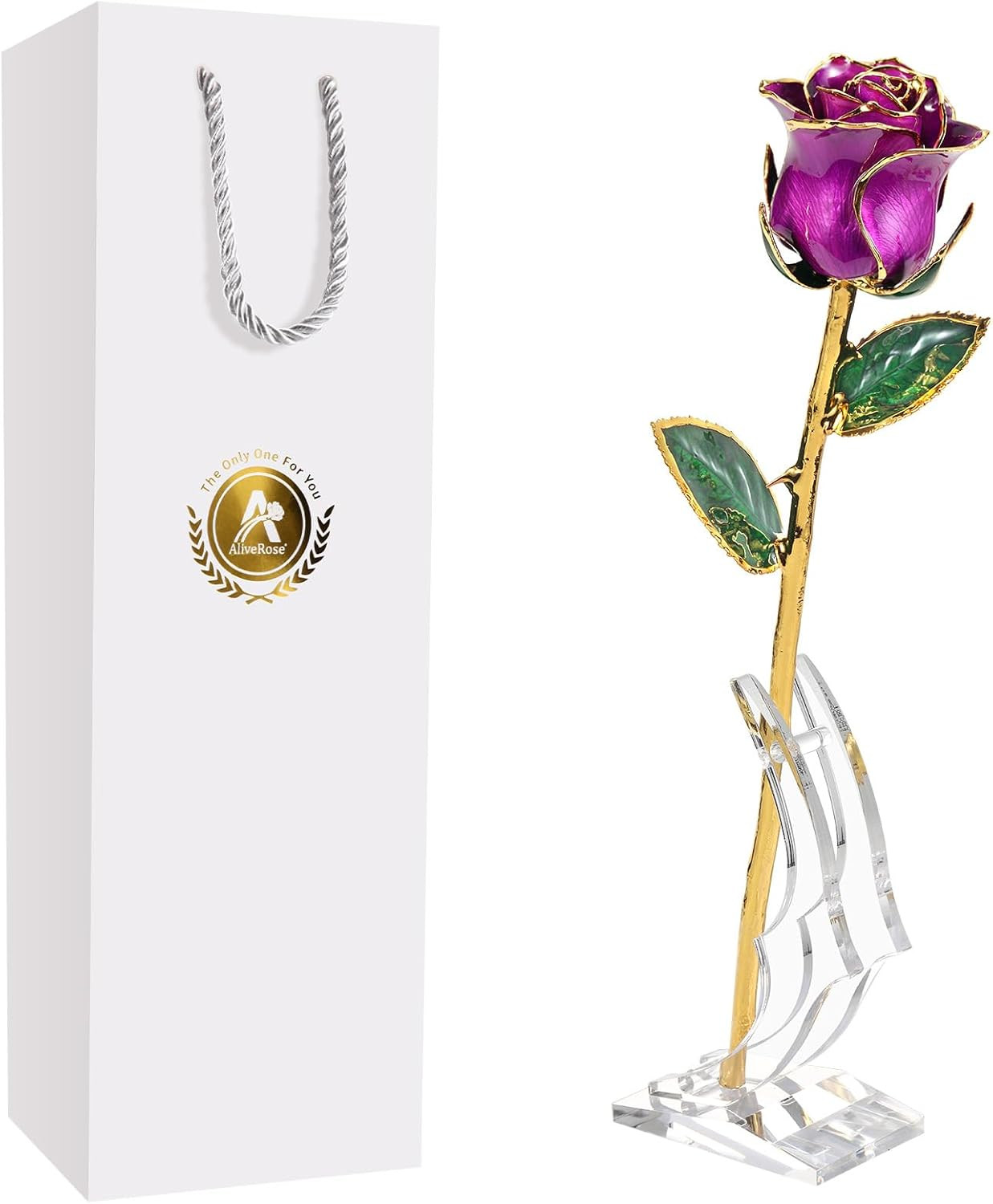24K Gold Dipped Rose Made from Real Rose – Unique Design for Anniversary, Valent