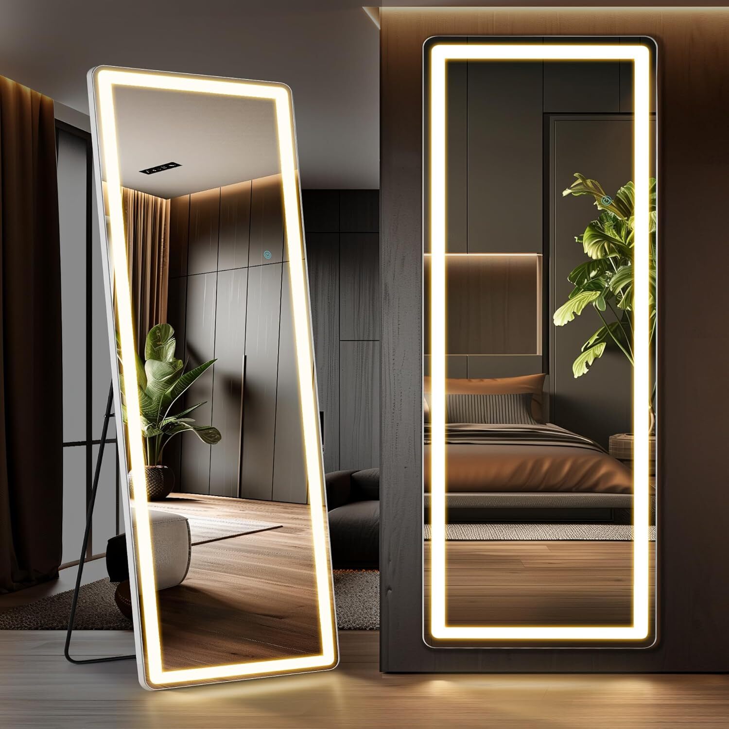 71&Prime;x26&Prime; Full Body LED Lighted Mirror,3 Color Lighting,Standing, Leaning,Hanging