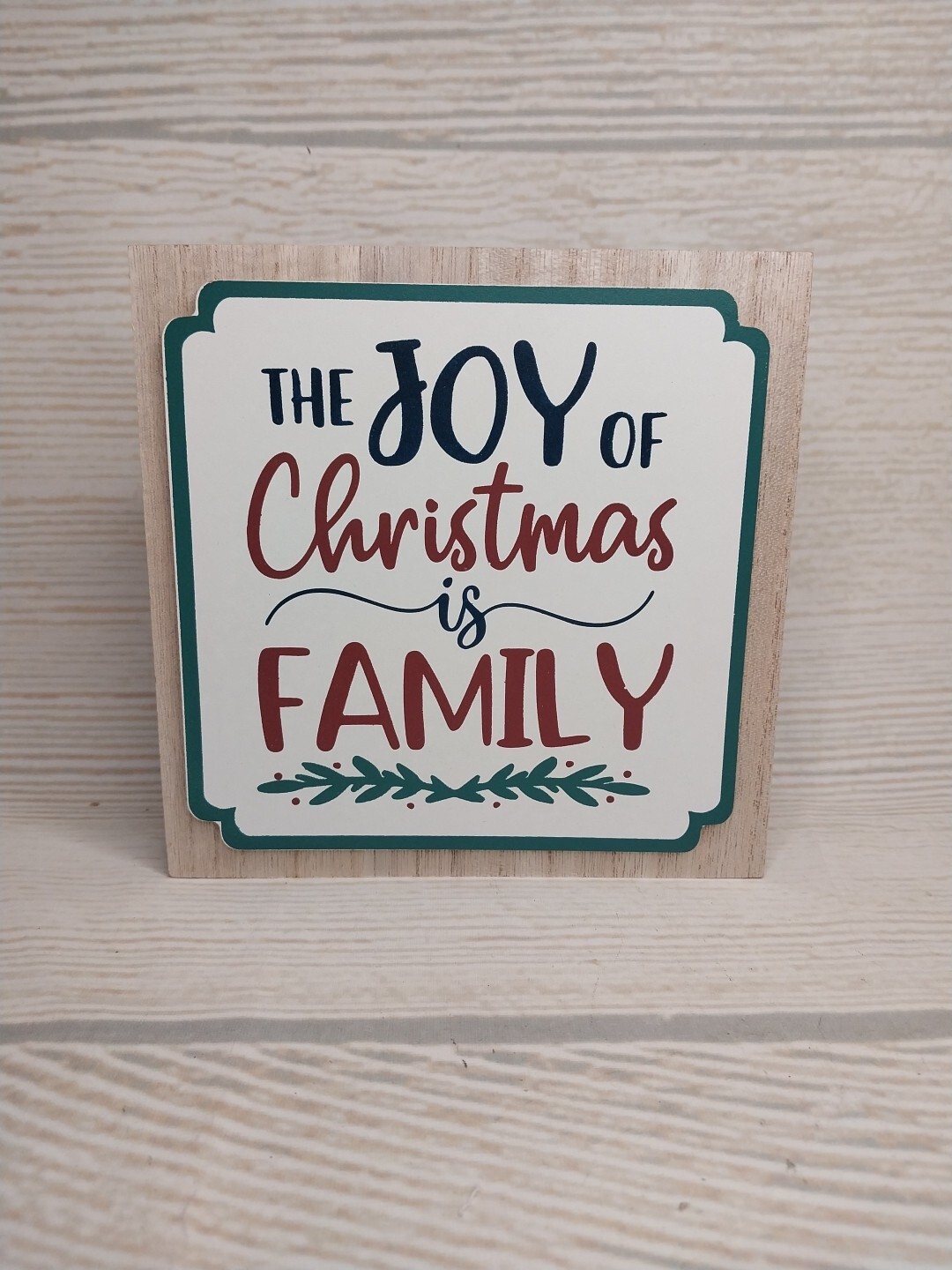 New « The Joy Of Christmas Is Family » Holiday Wood Box Sign Table Decor 7&Prime; Winter
