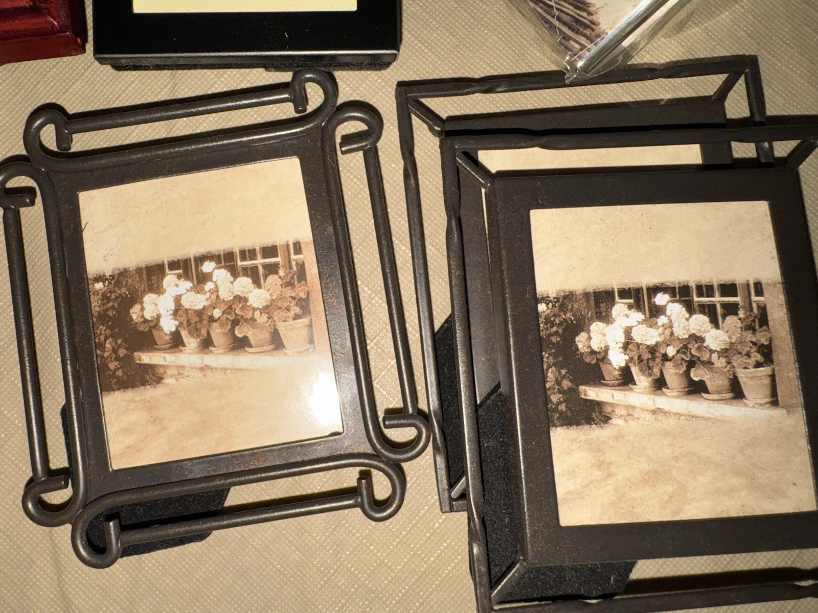 Lot of 14 Small Picture Frames Wallet Size Photos Various Materials New