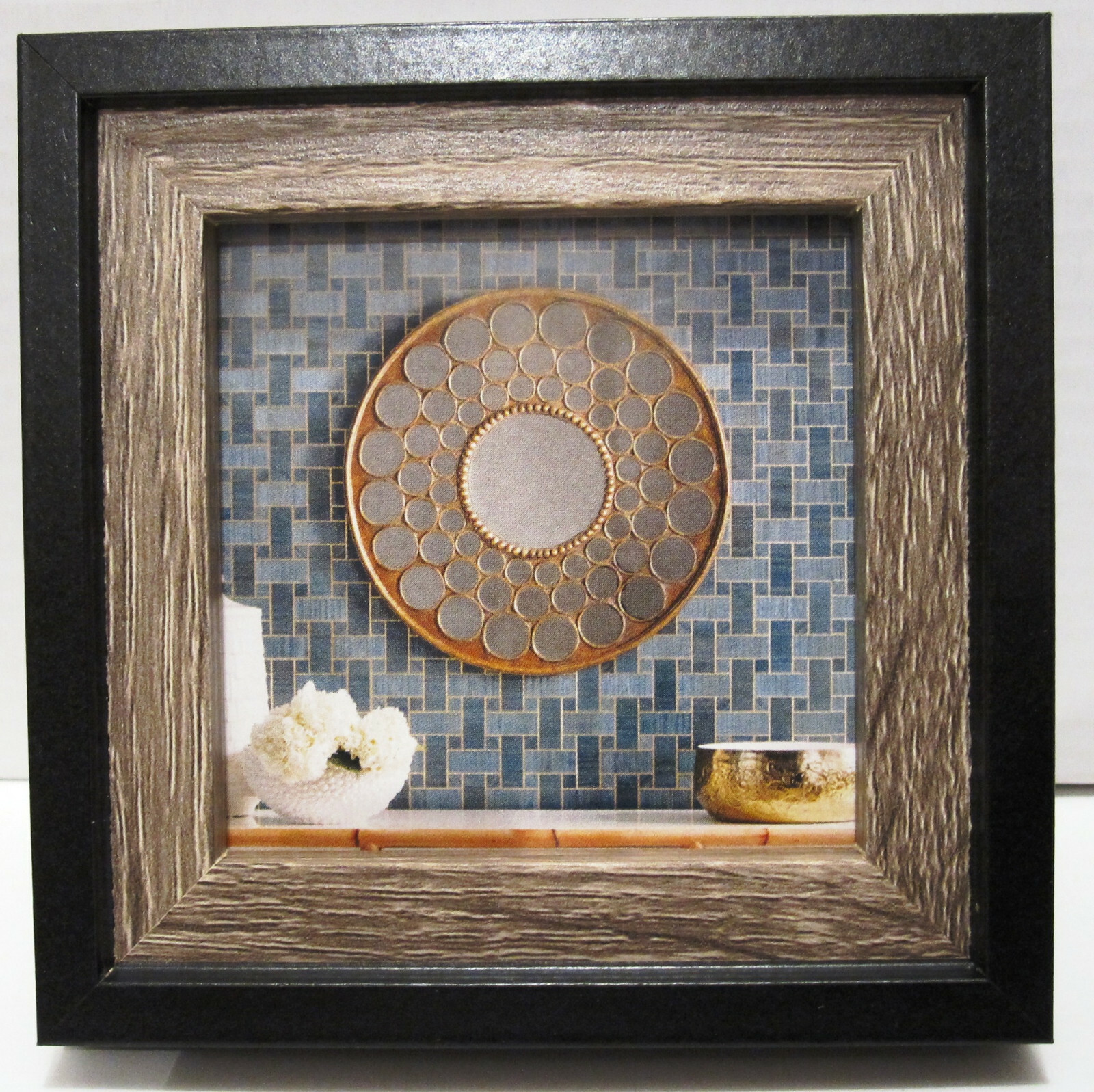 Wood 3X3 Gray & Black Photo Picture Frame