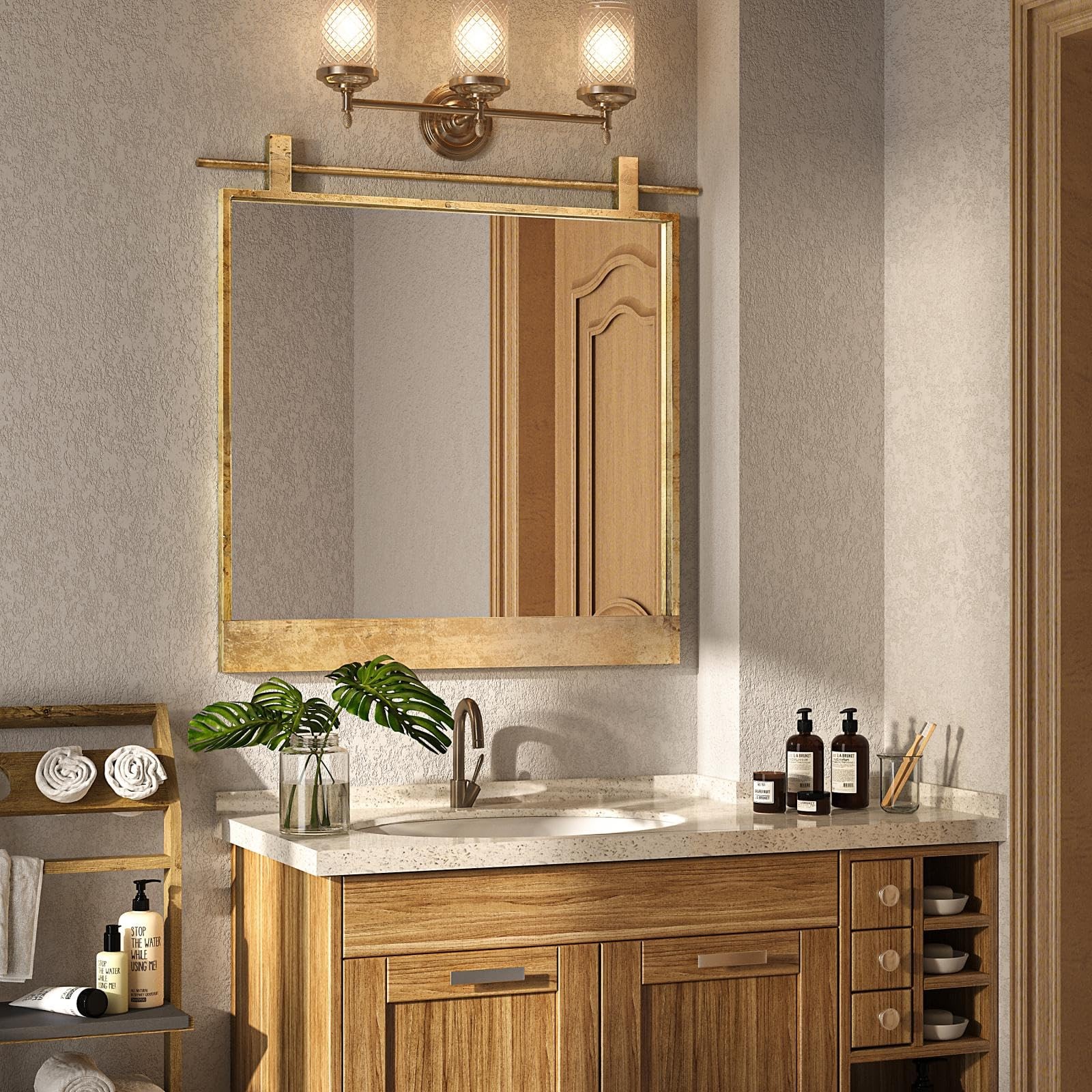 24×24 Inch Square Bathroom Vanity Mirror for Wall Mounted Over Sink Farmhouse…
