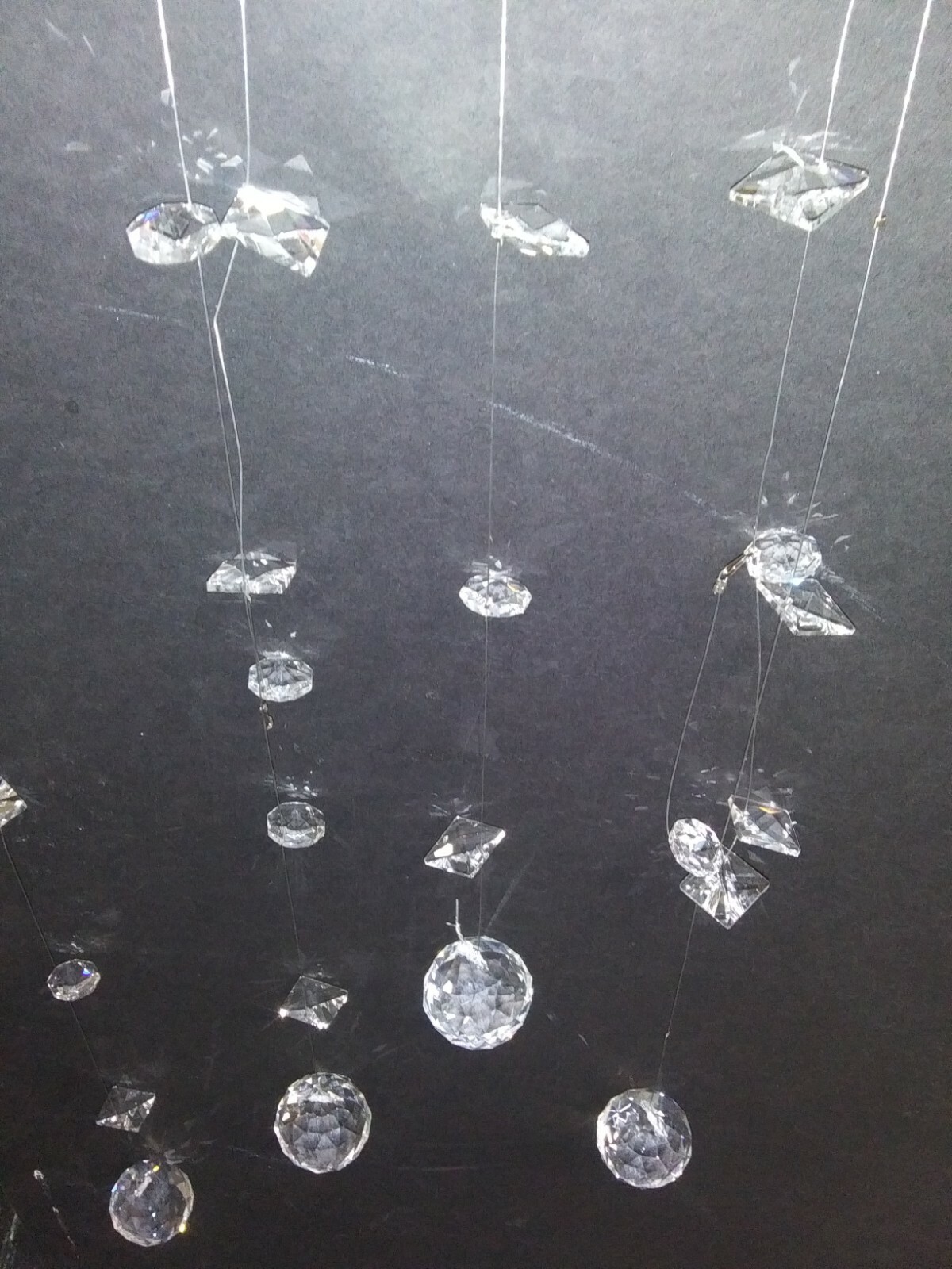 HALO LAMP PENDENTS 115 INCH LONG LOT OF 4 GYRO &CRYSTAL