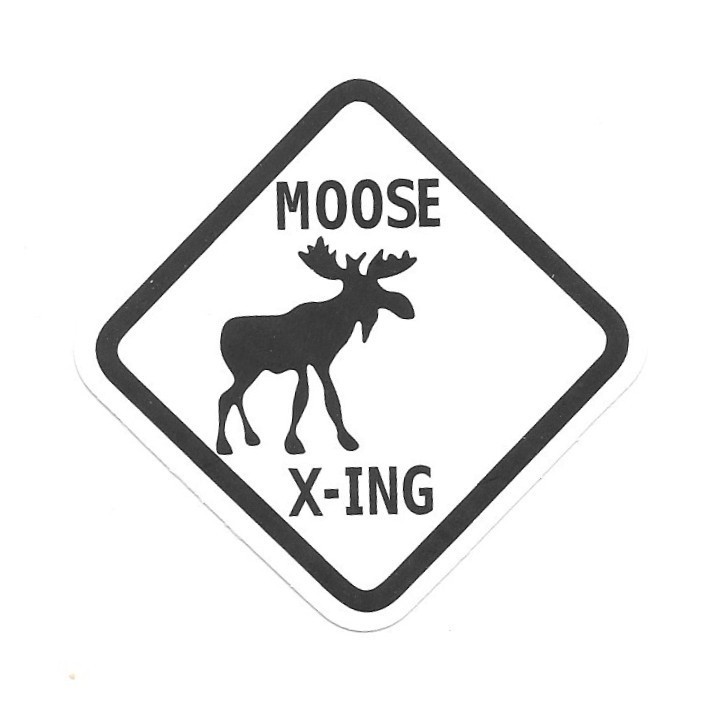 Moose Crossing Traffic Sign Vinyl Sticker Street Road Highway Wildlife Laptop
