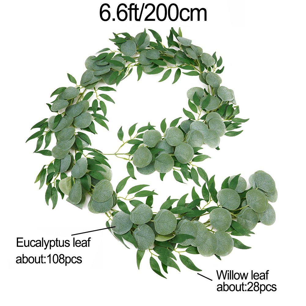 Artificial Eucalyptus Garland Hanging Fake Plant Leaves Trailing Vine Ivy Rattan