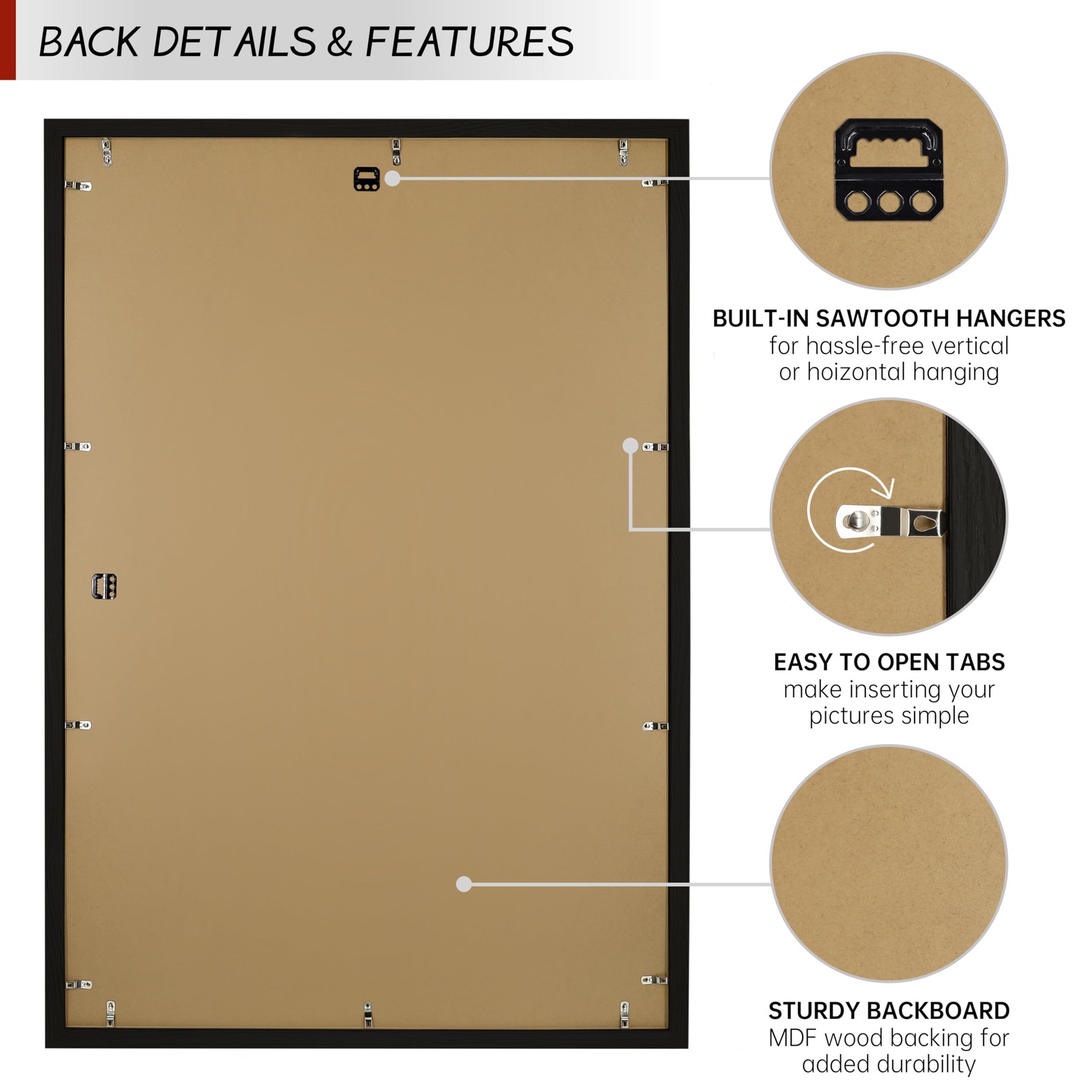 28×40 Picture Frame for Wall, Vertical or Horizontal Wall Hanging Large Poste…