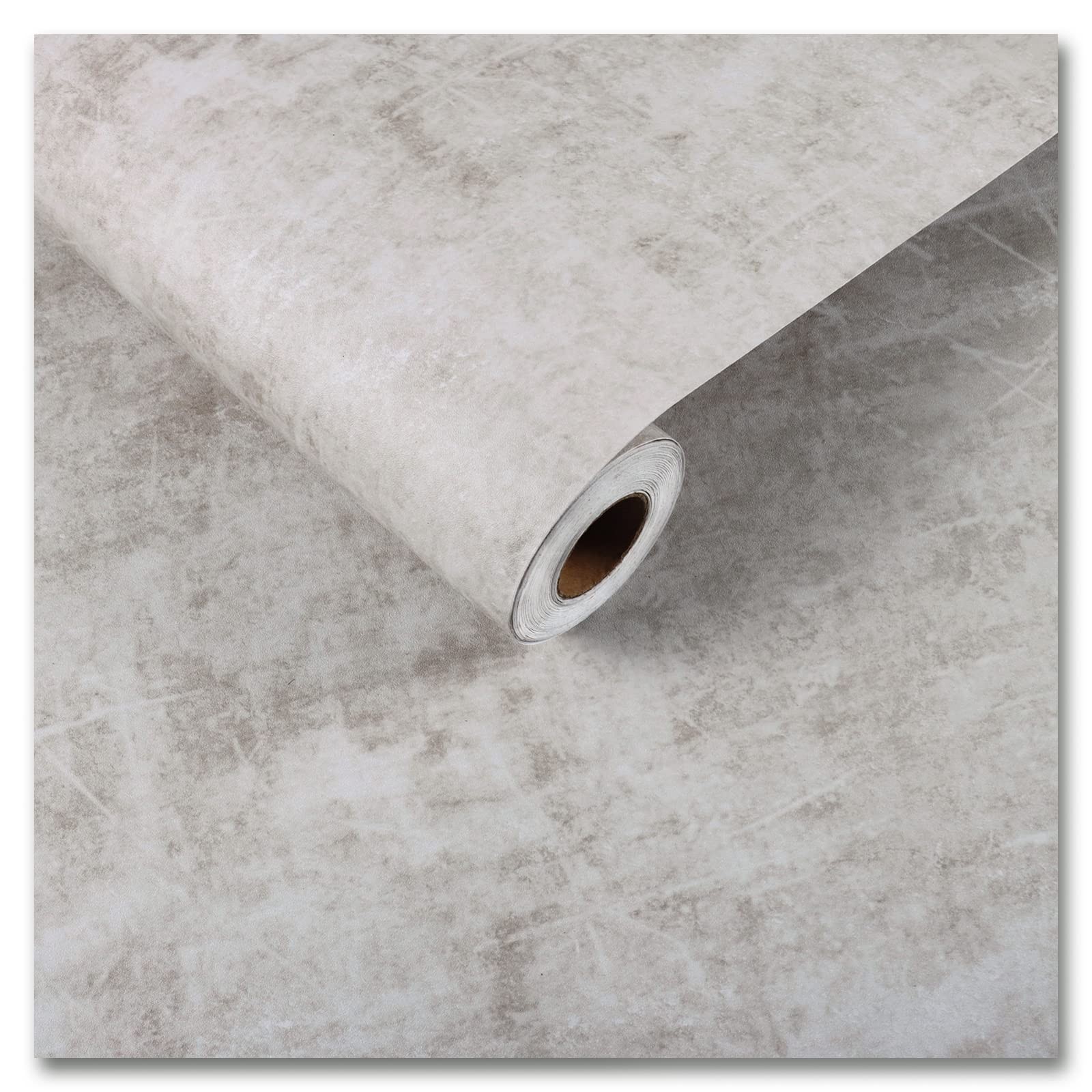 Concrete Wallpaper Wide 24&Prime;x118&Prime; Taupe Grey Extra Thick Roll Waterproof Count…