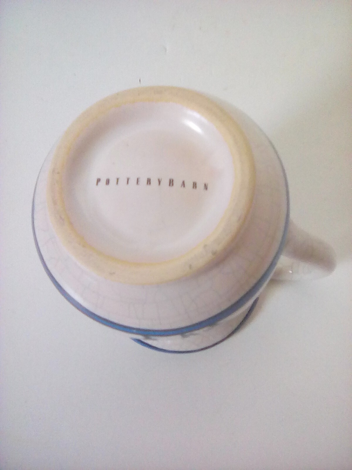 Pottery Barn Pitcher Decor Only 5×4&Prime; Flowers Crackle Paint AA