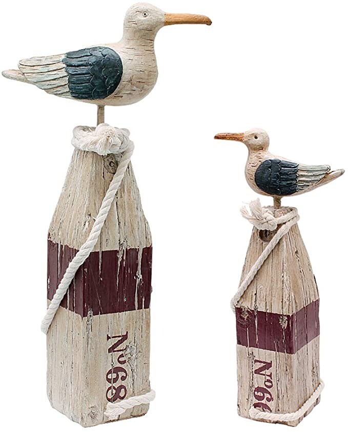 Seagull Statue Figurine Nautical Decoration,Nautical Beach Theme Home Decor