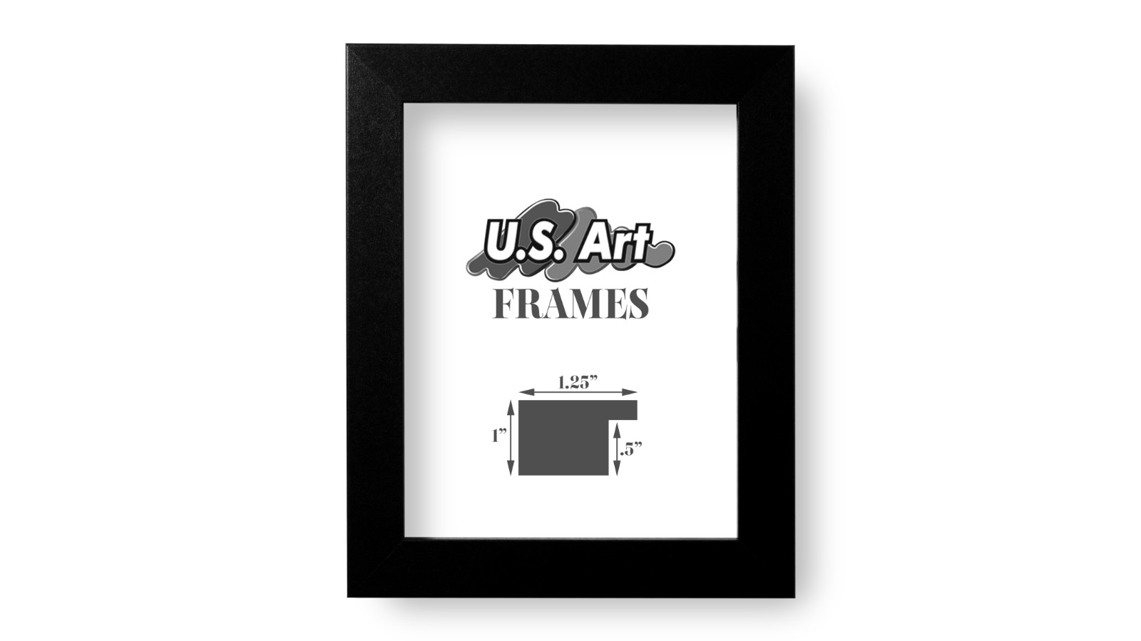 US ART Frames 1.25 Inch Satin Black Picture Poster Frame Wall & Office Decor