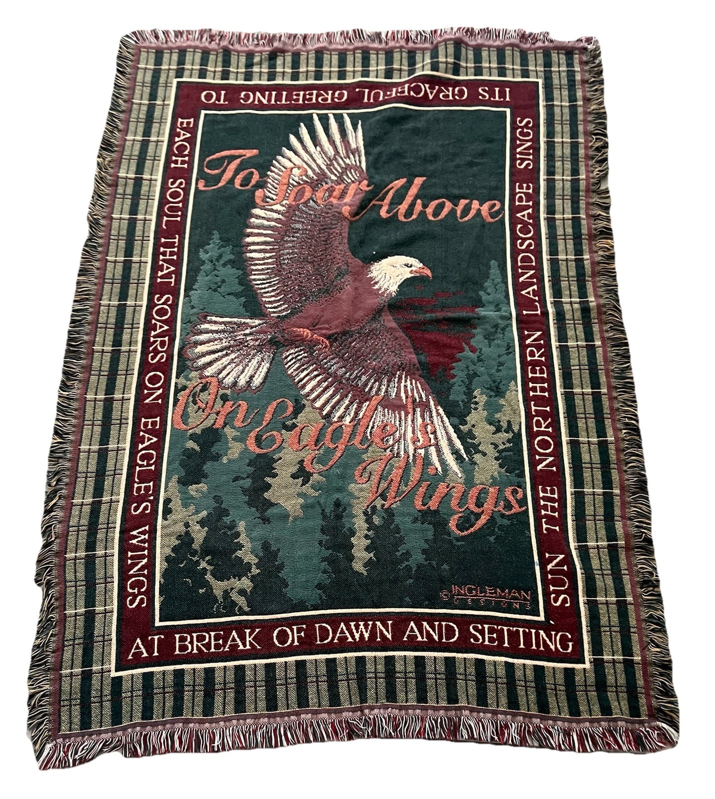 Eagle Woven Tapestry Throw Blanket To Soar Above Goodwin Weavers Ingleman 64X44