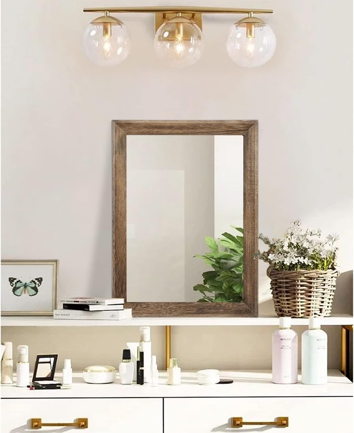 Lightweight Rustic Decorative Wall Mirror – 16&Prime;L x 12&Prime;W for Any Room