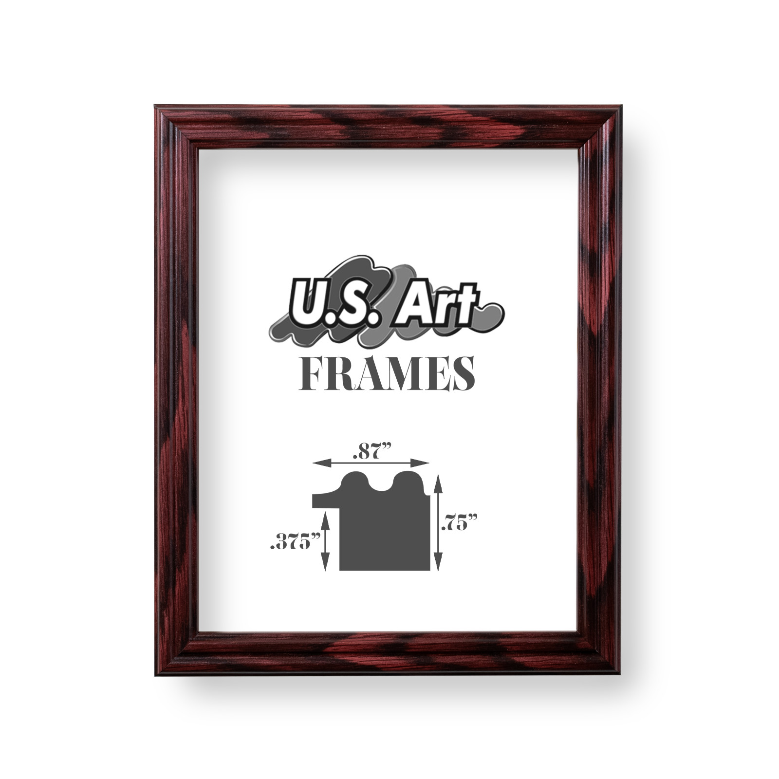 US ART Frames .75&Prime; Cherry Maroon Solid Poplar Wood Picture Poster Frames, S-A