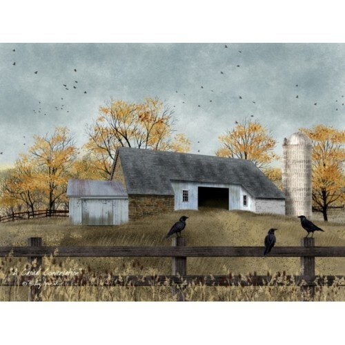 Billy Jacobs « A CASUAL CONVERSATION » 12&Prime;x16&Prime; Canvas Print – Rustic Country