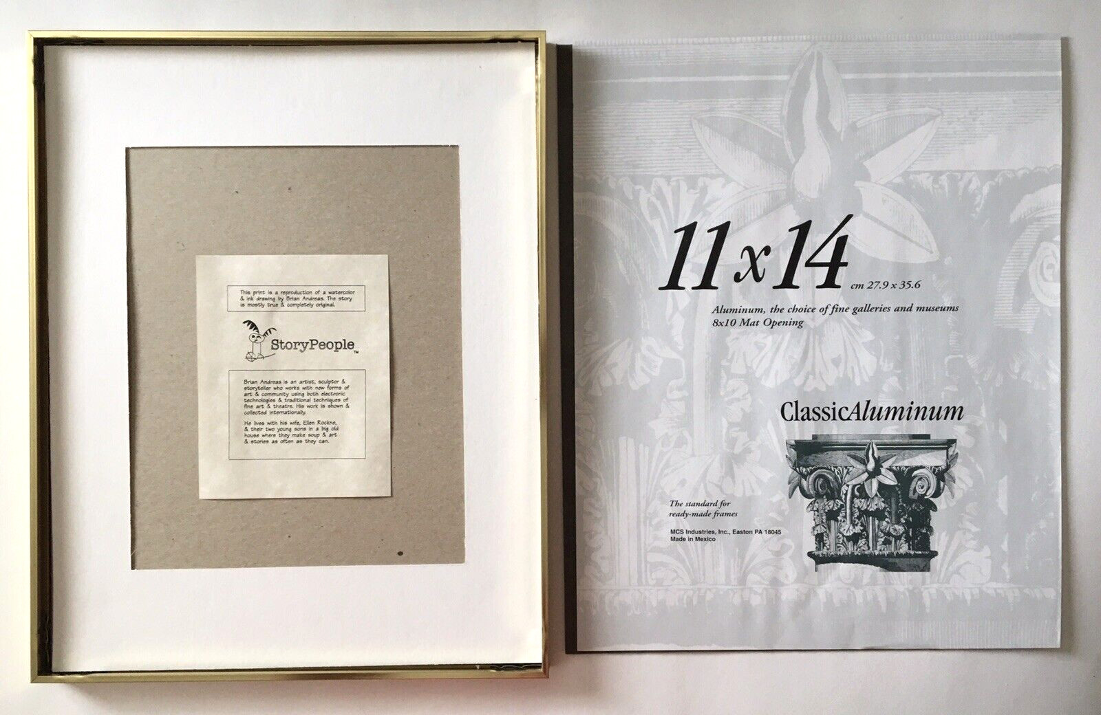Vintage Framed Print Story People Brian Andreas “Comfort” 1995 Dbl Mat 11×14