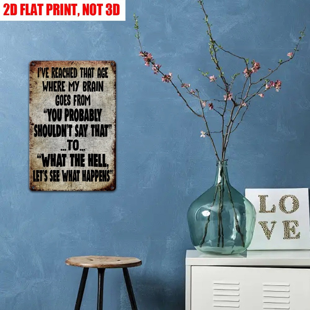 Retro Humor Metal Signs I&rsquo;VE REACHED THAT AGE Tin Sign Inspired Sarcasm Wall Art