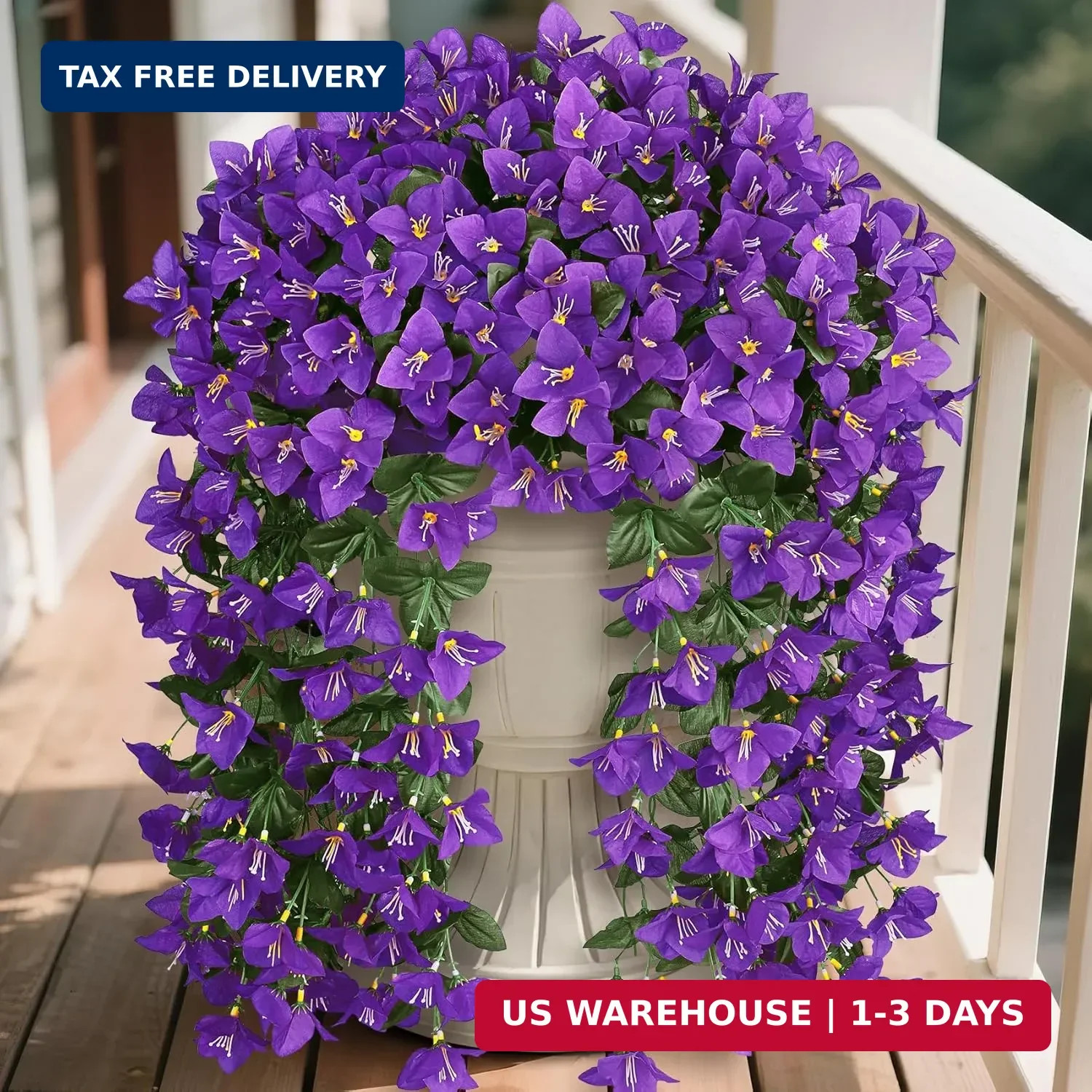 Artificial Bougainvillea Flowers Plants for Outdoors Decoration, 2 Pcs Faux Silk