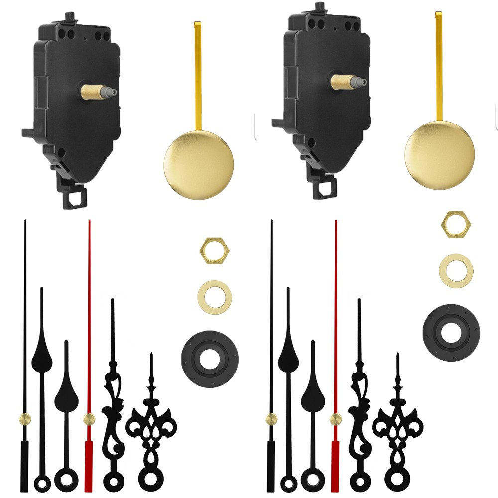 2Sets Quartz Wall Clock Pendulum Swing Movements Mechanism DIY Kits Repair Parts