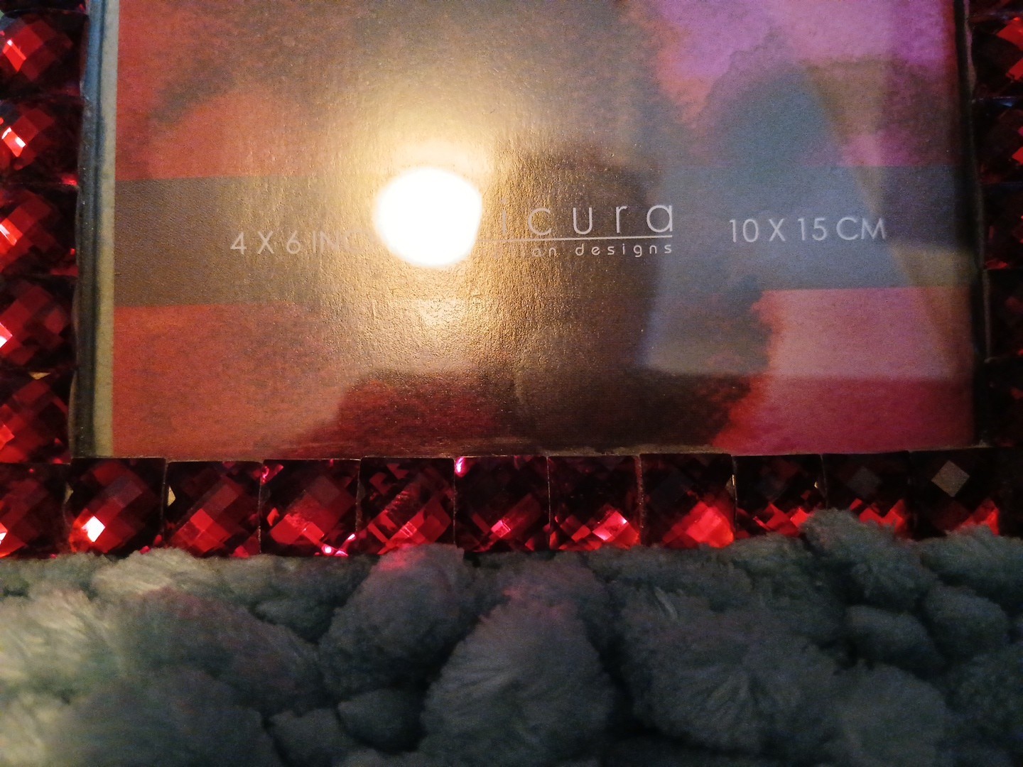 Sicura Chroma Collection Red Crystal Photo Frame 4×6 Jeweled Glass Sparkle Decor