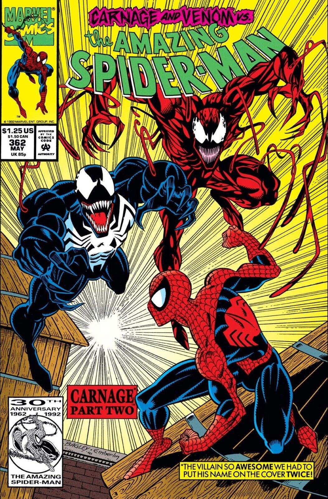 AMAZING SPIDER-MAN #362 COMIC BOOK COVER Poster print 11&Prime;x17&Prime; inches