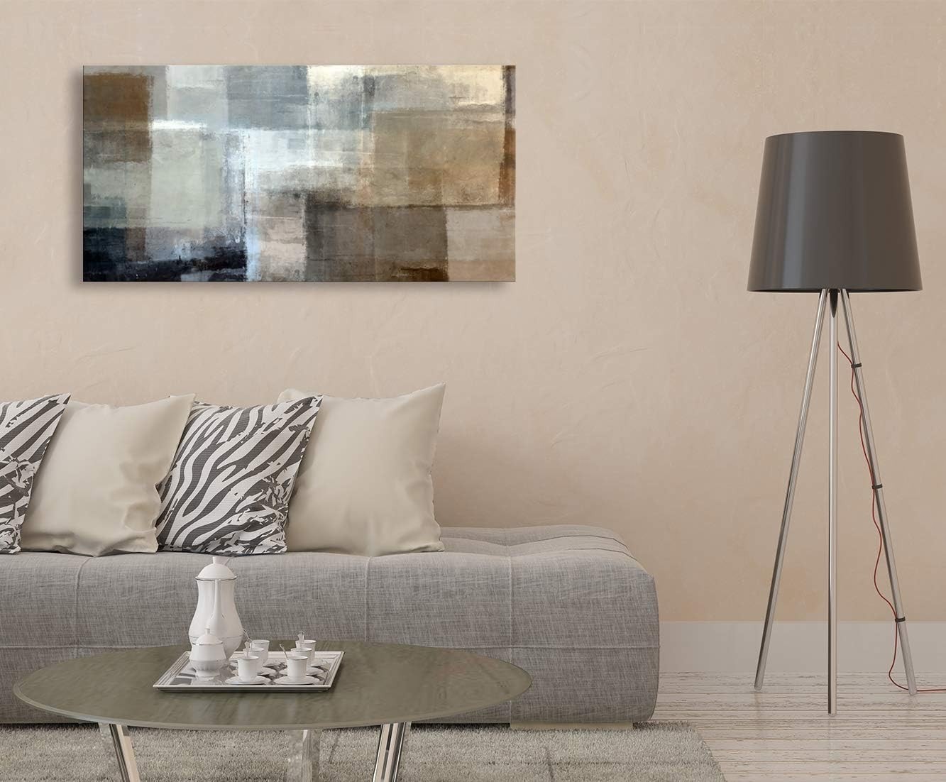 Stretched Abstract Canvas Art 20x40inch – Perfect for Living Rooms