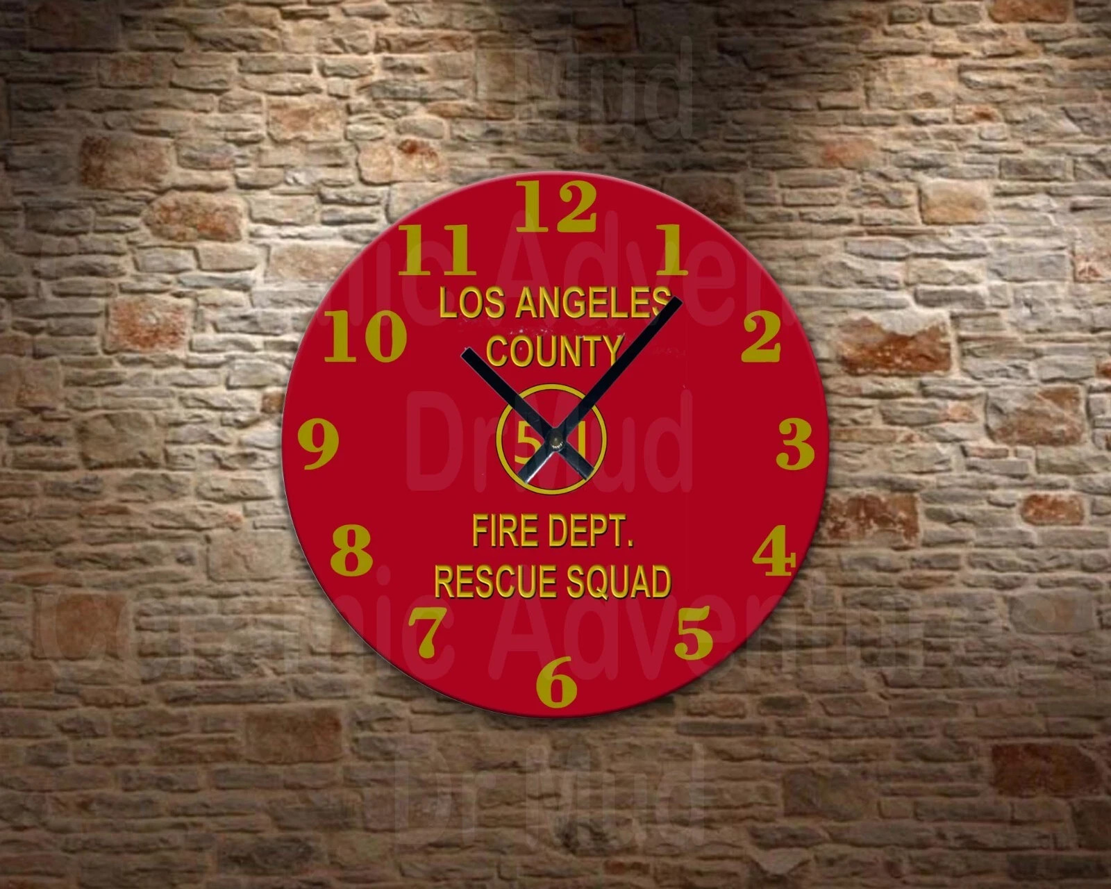 Nice LA County Squad 51 Fire Fighter Rescue Squad Wall Clock – choose your size