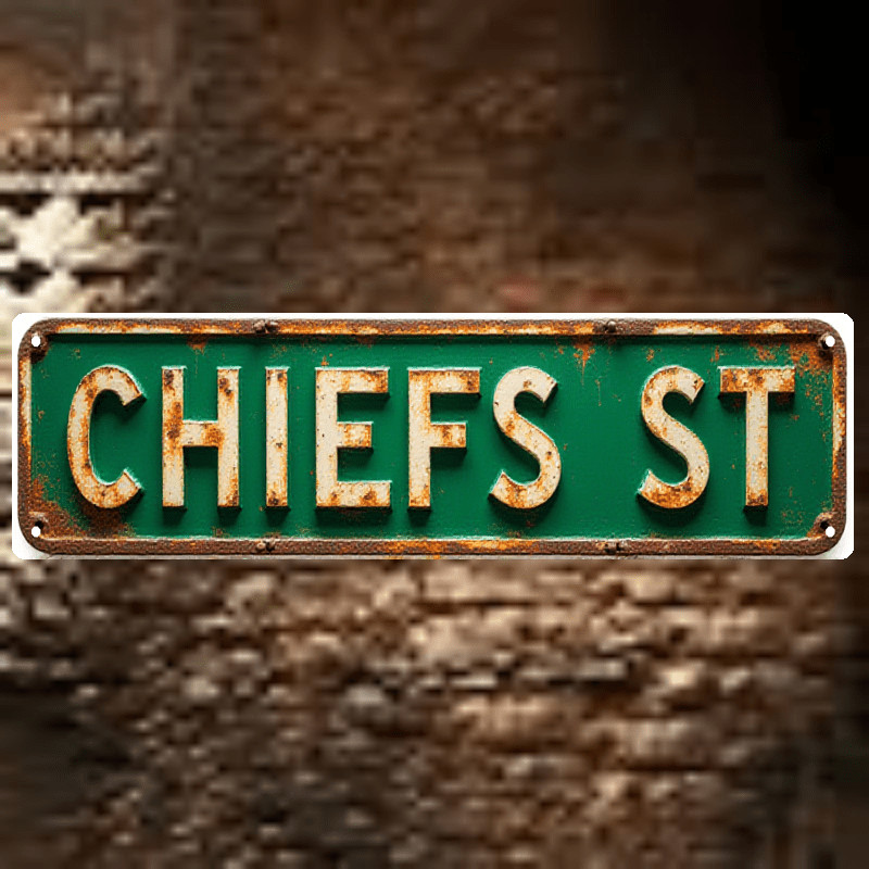 Vintage Tin Signs Funny Chiefs Street Aluminum Sign 18×4 Inches Metal