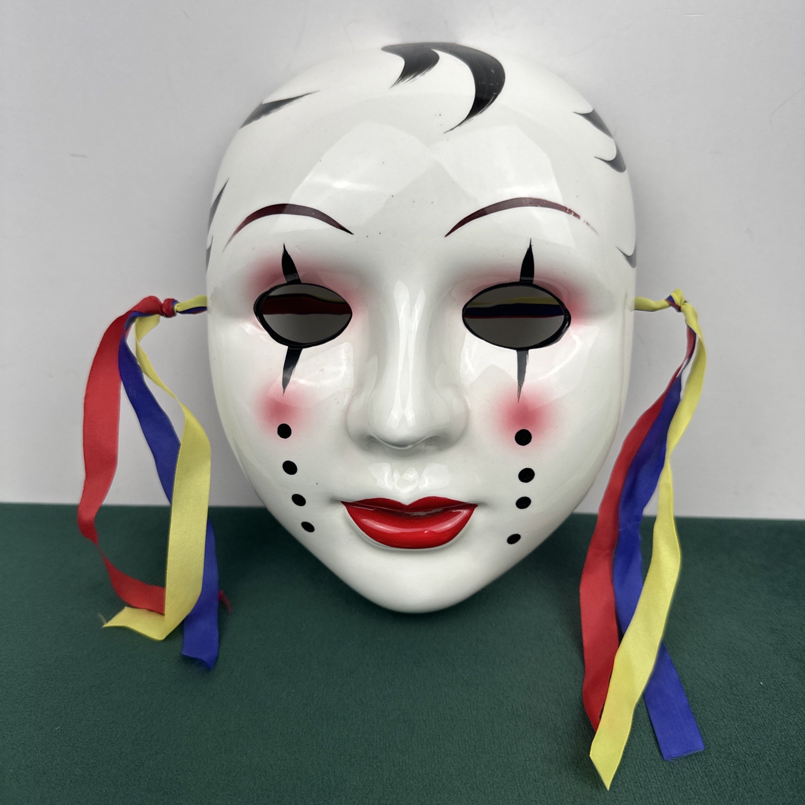 Venetian Clown Mask 7.5” Large Masquerade Wall Decor