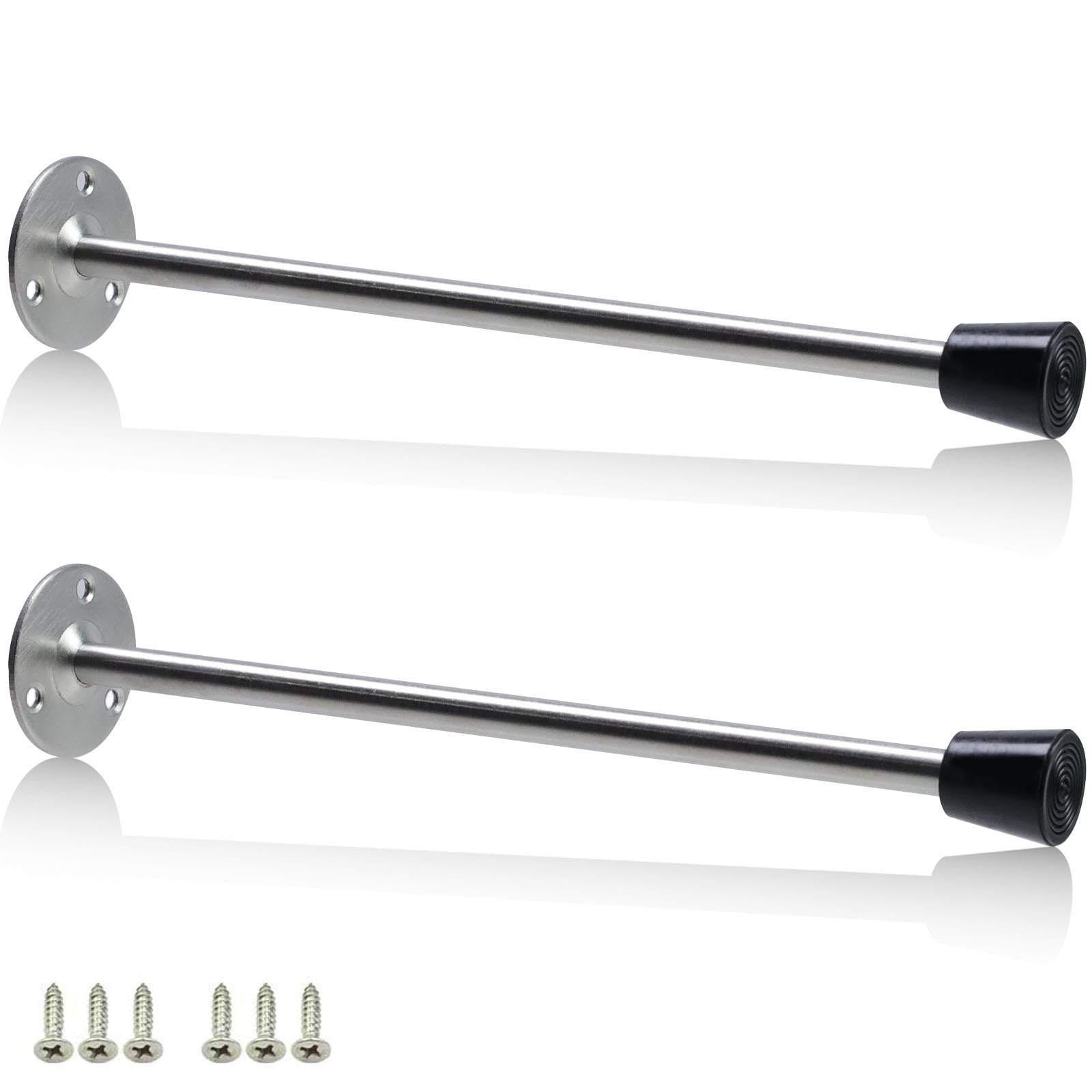 Extra Long Door Stopper 2 Pack Wall Mount 250mm/10 inch with Rubber Tip