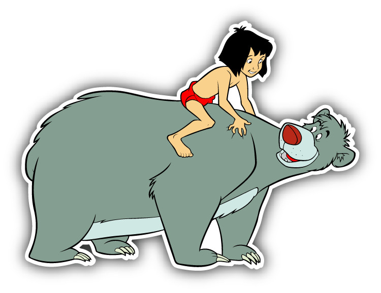 Jungle Book Bear Cartoon Car Bumper Sticker Decal 5 » x 4 »
