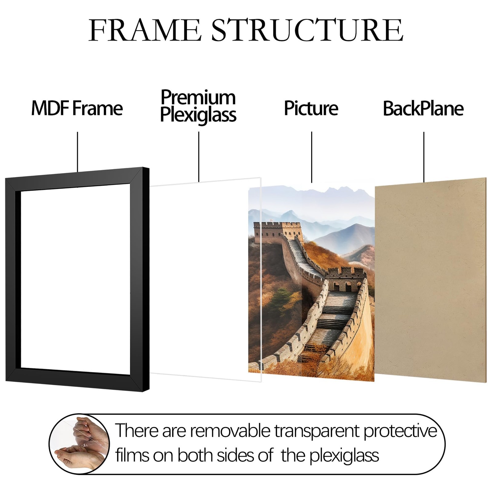 Picrit 11×17 Picture Frame, Photo Frame for Wall Mounting 11×17, Black