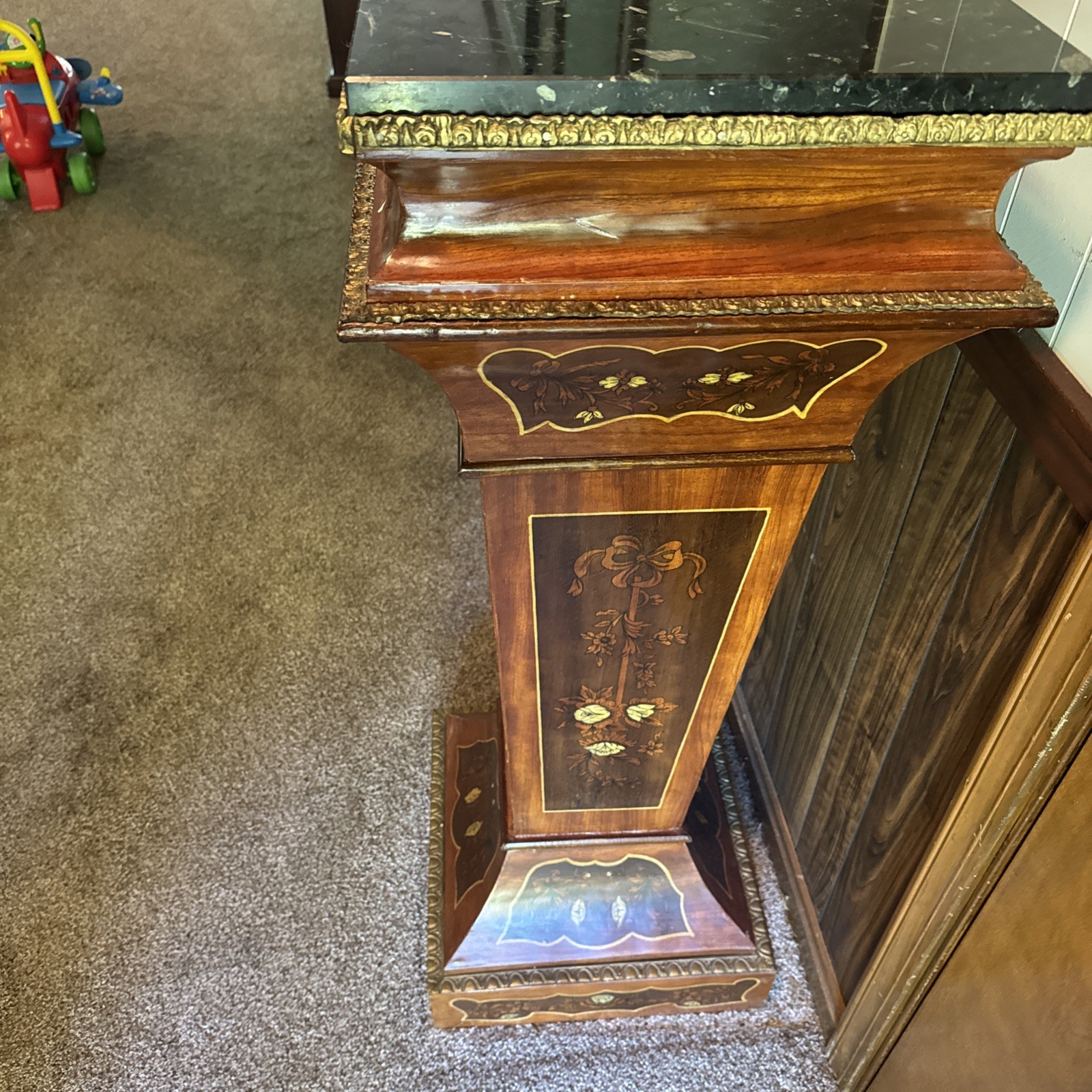 Louis XV French Style Inlaid Pedestal Year Unknown