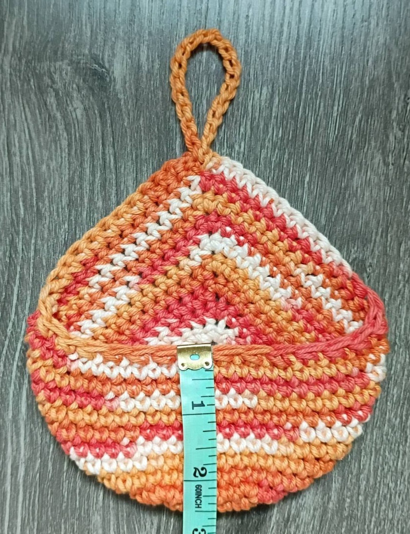 Crochet Handmade Set of 2 Small Hanging Wall Baskets Color Goldfish Multi