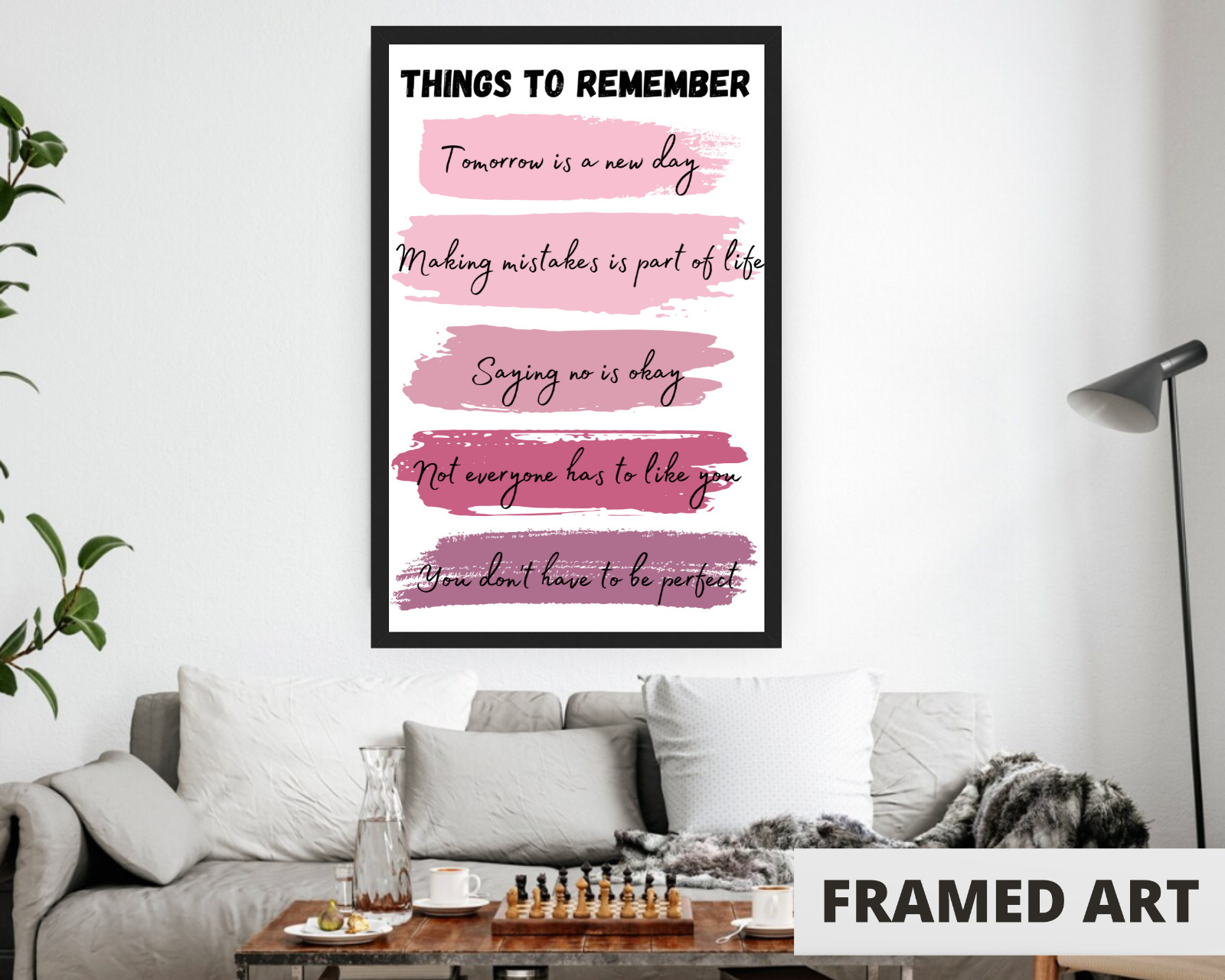 Positive Inspirational Quotes Wall Decor Uplifting Encouragement – 11×17&Prime; Framed