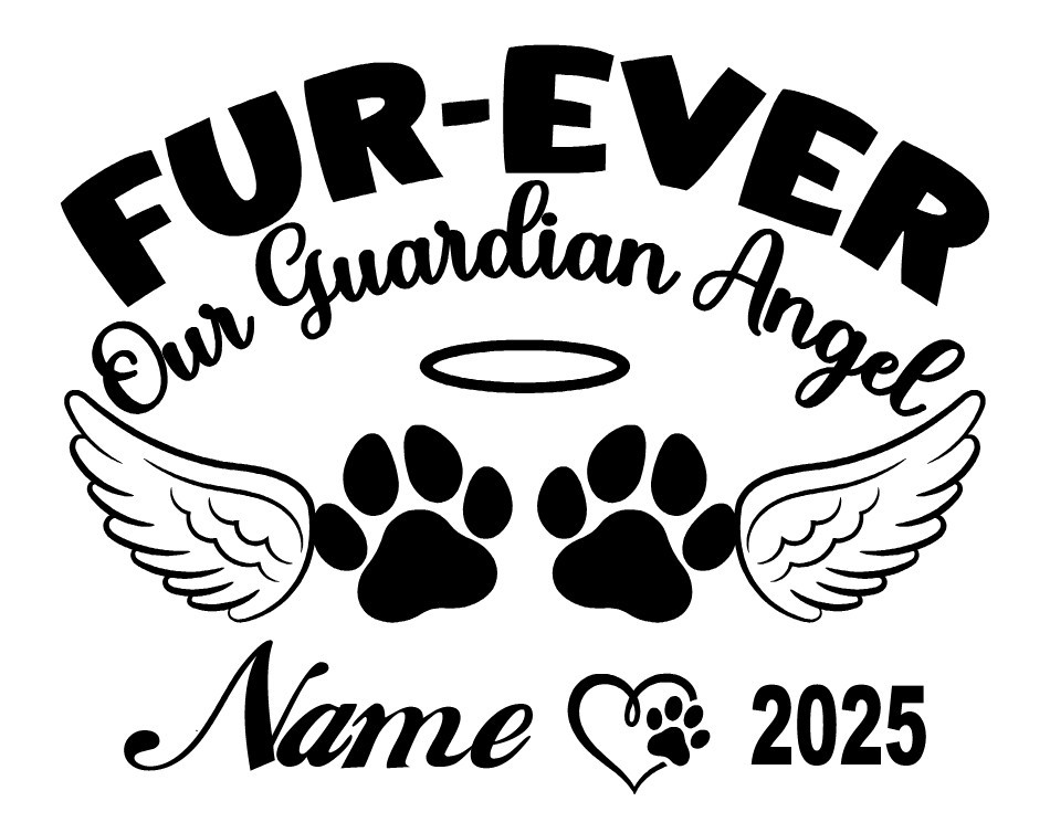 Pet Memorial Decal Personalized Dog Paws Forever My Angel Heart Vinyl Sticker
